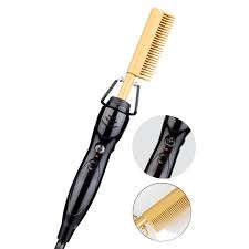High Heat Ceramic Hair Press Comb, Multifunctional Copper Hair Straightener for 1678 African