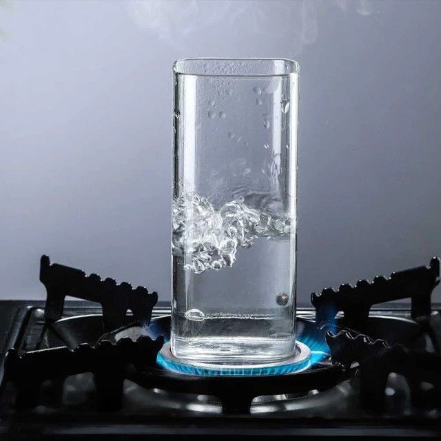 6 piece of 400ml transparent borosilicate glass cup rectangle single layer insulated tea juice cup lead free milk mug office water cup*