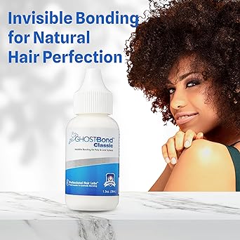 GHOSTBOND XL Hair Replacement Adhesive 1.3oz- Invisible Wig Bonding Glue: Water & Oil-Resistant, Non-Toxic, Light Hold for Secure and Natural-Looking Poly and Lace Hairpiece, Wigs & Toupee Systems