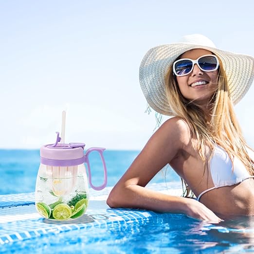 850Ml Drinking Jars With Tea Infuser For Juices Drinking Tea And Water Separation Tea Bottle Tea Infuser Water Cup With Straw Tea Separation