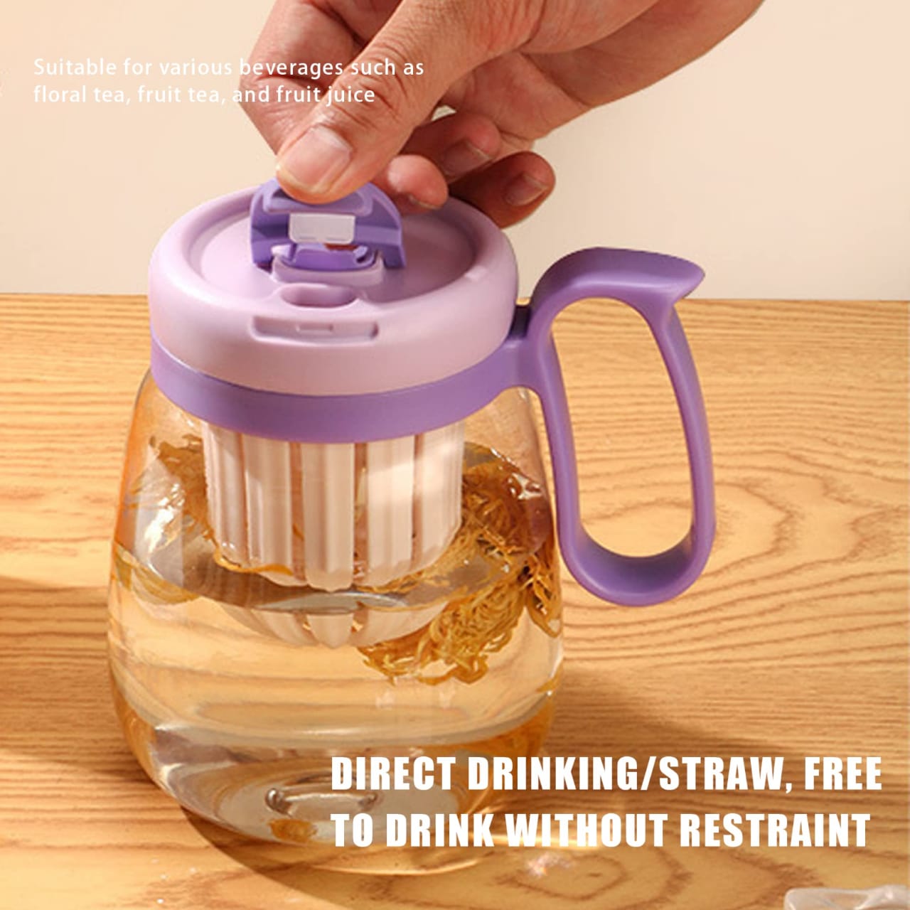 850Ml Drinking Jars With Tea Infuser For Juices Drinking Tea And Water Separation Tea Bottle Tea Infuser Water Cup With Straw Tea Separation