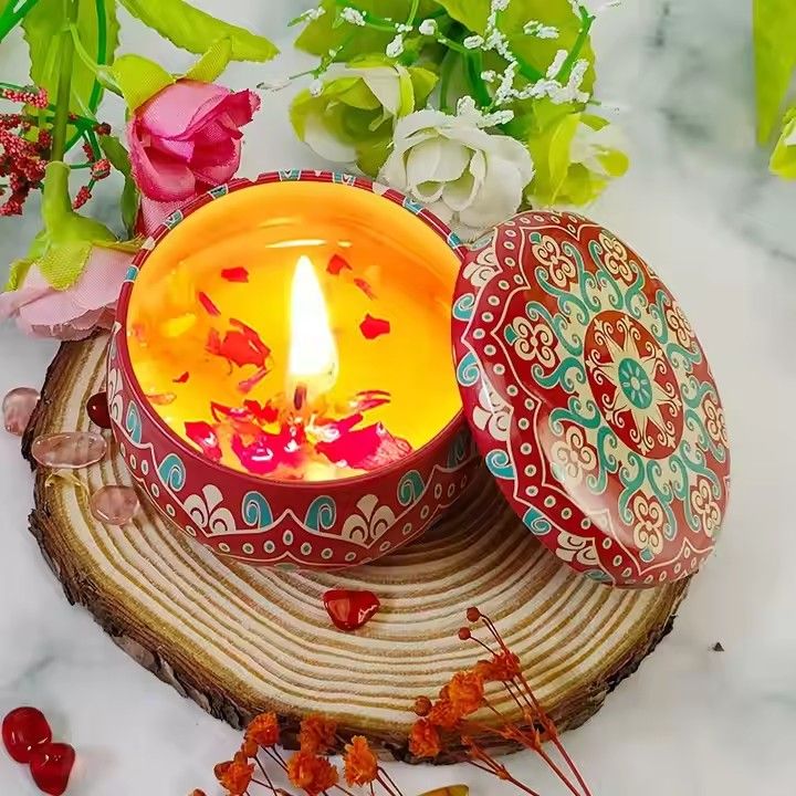 1PCS Scented candles for home, Long lasting, Scented, Soy wax, Holiday candle, dried flowers scented candle