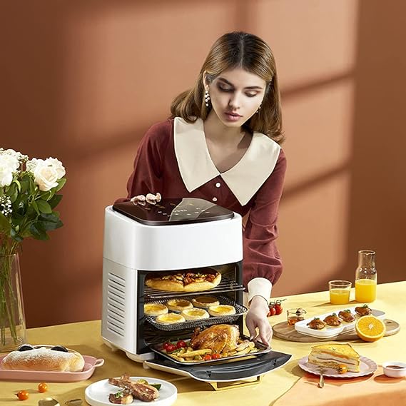 Digital Air Fryer Oven 15l Air Fryers 1400w, Countertop Convection Oven With Led Touchscreen Mini Oven Air Fryer Tower, Dishwasher-safe Air Fryer Timer/temp Control,