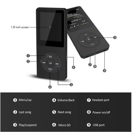 Portable MP4 Player MP3 Music Player 1.77 Inch LCD Screen with a slot for memory card
