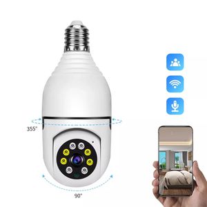 2MP Bulb Surveillance Camera Home CCTV Hidden Cameras Night Vision Full Color Automatic Human Tracking Zoom Indoor Security Monitor Wifi Camera
