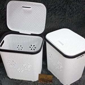 Plastic Laundry Basket With A Lid