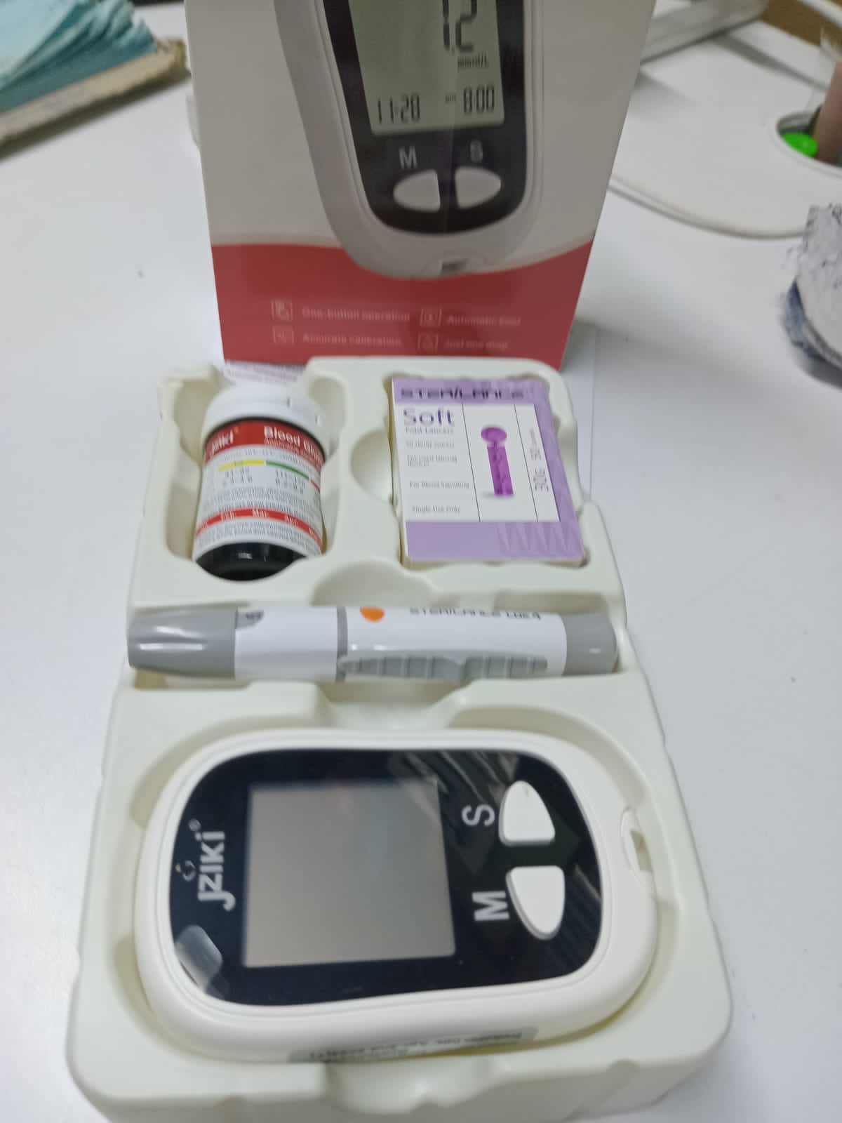 Jziki Smart Glucometer Exact Blood Glucose Meter Diabetes Home Blood Sugar Tester Kit with 50pcs Strips and 50 Lancets