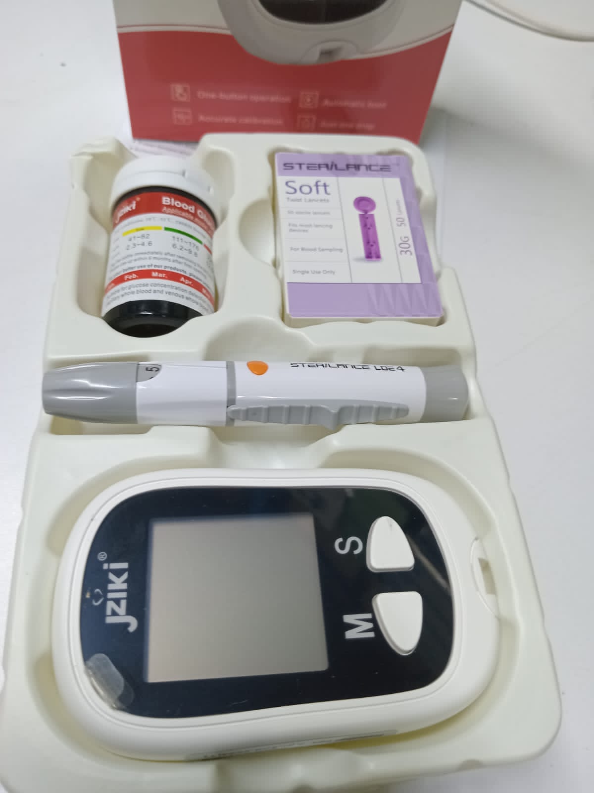 Jziki Smart Glucometer Exact Blood Glucose Meter Diabetes Home Blood Sugar Tester Kit with 50pcs Strips and 50 Lancets