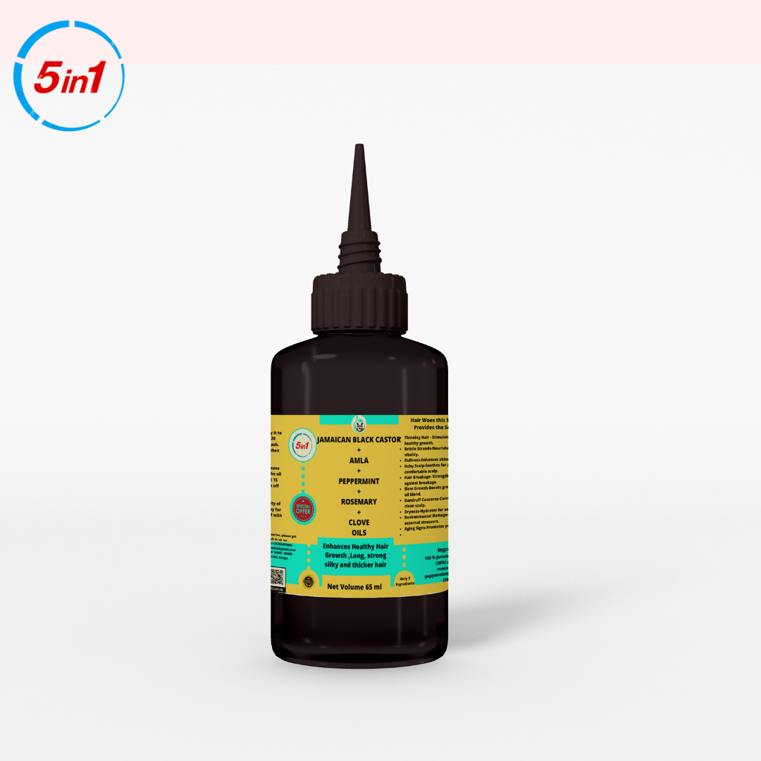 Jamaican Black castor,Amla,Rosemary,peppermint & Clove Oils - for Thinning Hair ,Brittle Strands,Dullness,Itchy Scalp,Hair Breakage,Slow Growth