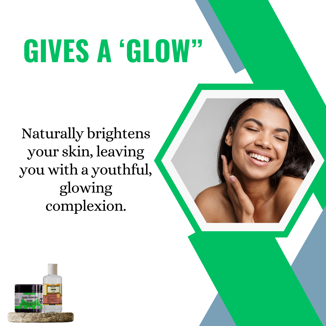 Qasil Powder with Lemon Toner - Deep Cleansing ,Acne-Combatting Power:,Toning and Balancing Brightening Boost, Reduction of Dark Spots