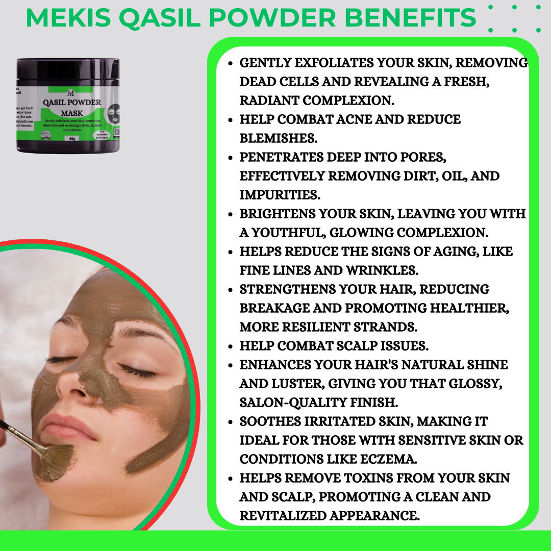 Qasil Powder, Rose Water, and Rosehip Seed Oil Pack - Your Complete Skincare Arsenal for Radiant, Healthy Skin!