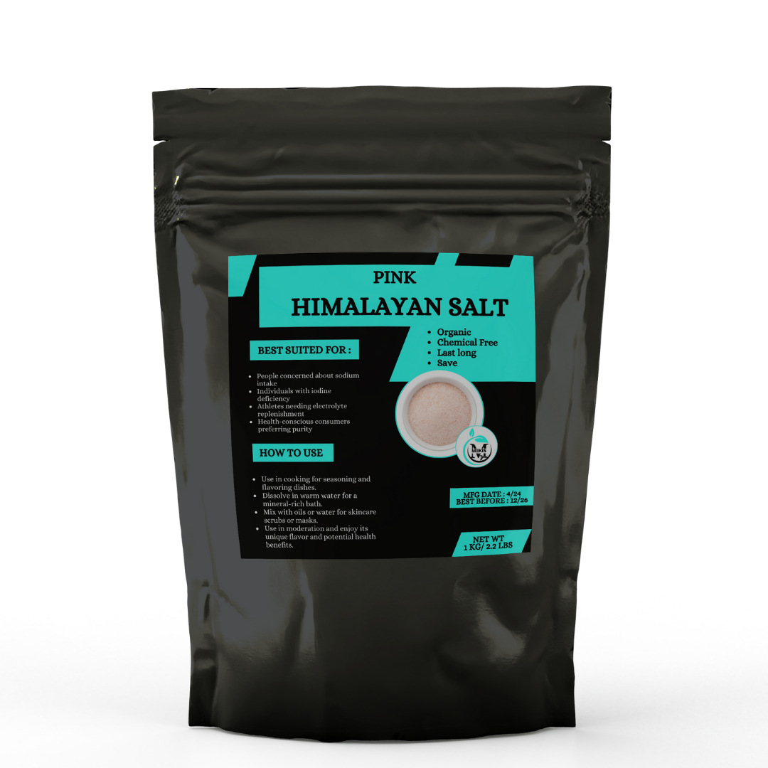 Himalayan Salt(Pink) - 1Kg,Edible,For essential trace minerals ,Electrolyte Balance ,Hydration Support&  Detoxification Aid