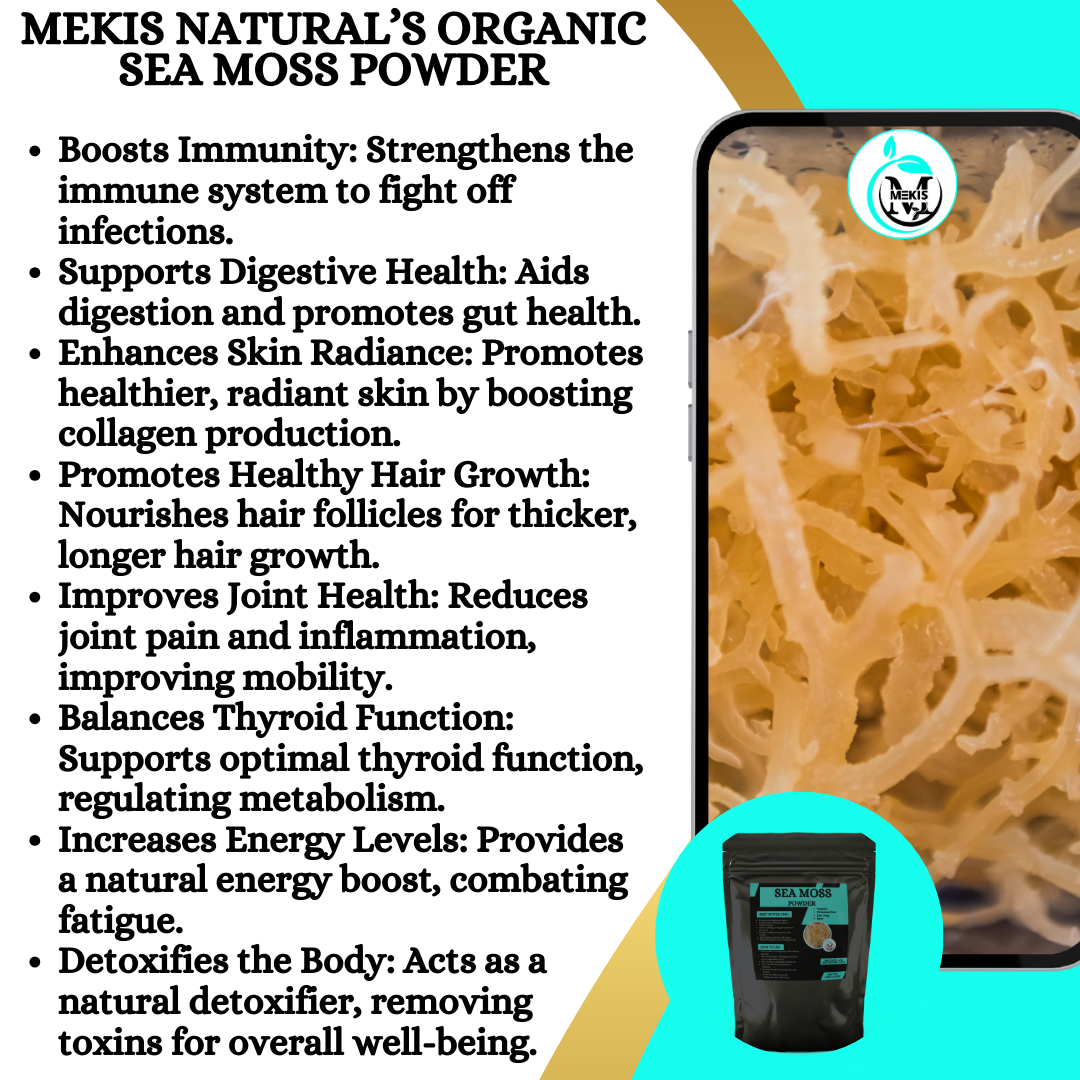 Sea Moss Powder - 1kg,Boosts Immunity Improves Joint Health Balances Thyroid Function Detoxifies the Body