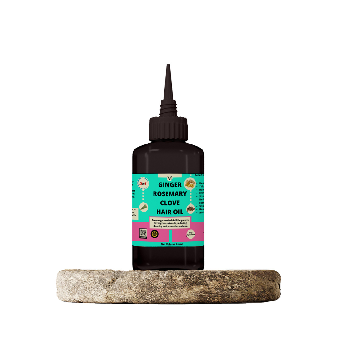 Ginger Rosemary Clove Hair Oil - Encourage new hair follicle growth, Strengthens strands, Reducing thinning and promoting volume.