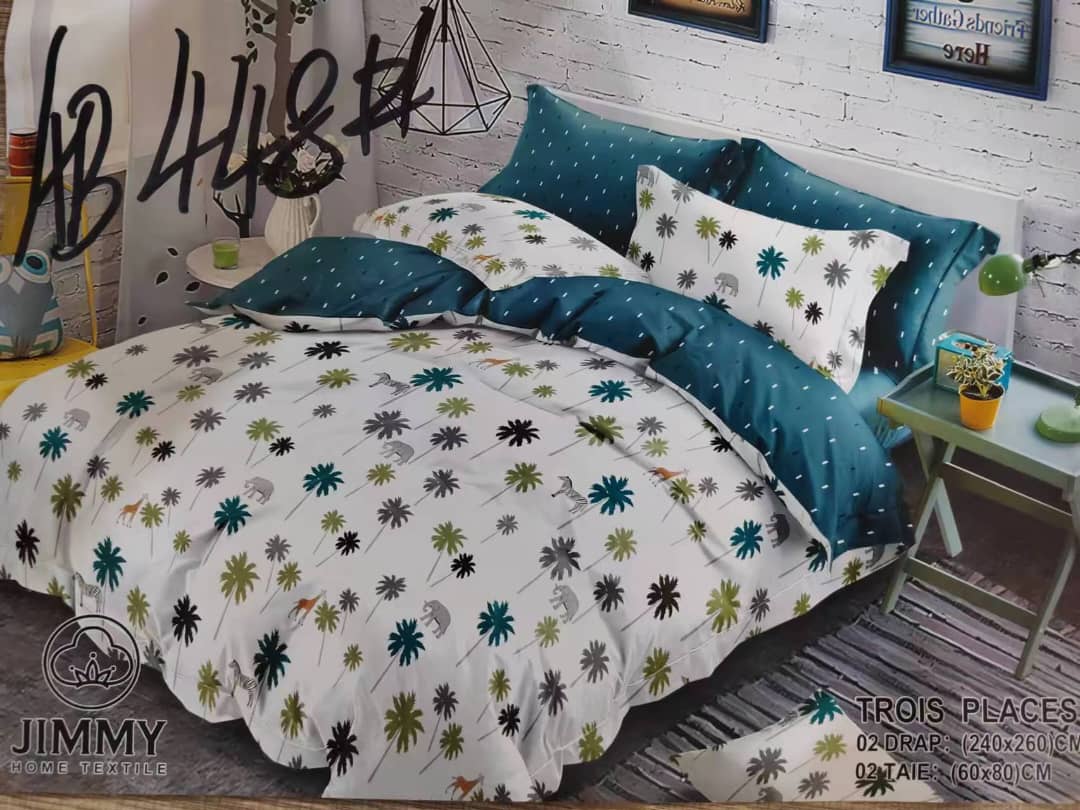 JIBAO 4pc Duvet, 1 Bedsheet And 2 Pillowcases. Made of high quality cotton material that is easy to clean. The set contains 1duvet 1 bedsheet and 2 pillowcases. The duvet is durable and soft to touch