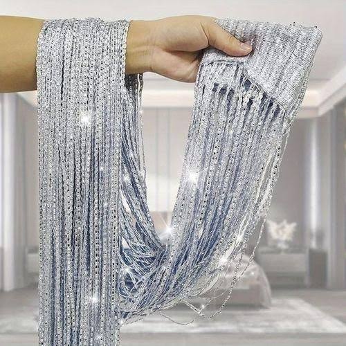 Door String Curtain Shiny Tassel Flash Line Window Curtain Valance Divider Decorative Party Wedding    the curtain is machine woven jacquard， with a few occasional break is a normal situation will not