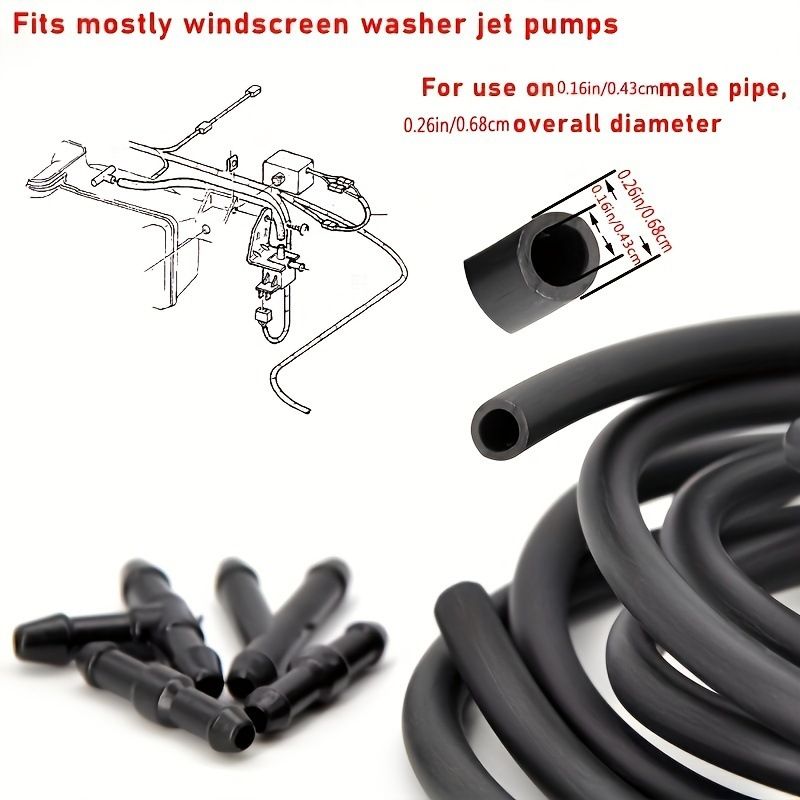 Automotive universal accessories, windshield wiper nozzle, water pipe connector, adjustable 4-hole water spray nozzle