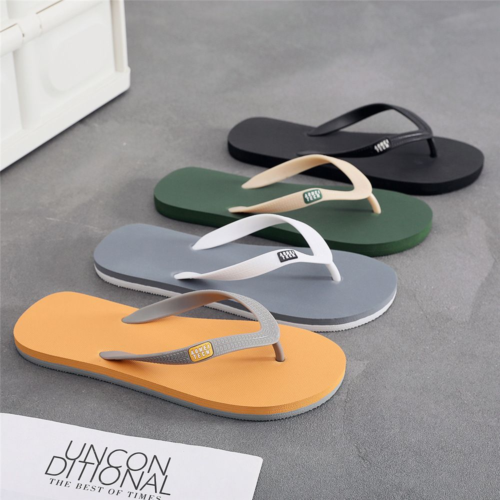 New style flip flops men's trendy outer wear rubber non-slip personality fashion flip flops beach summer slippers men