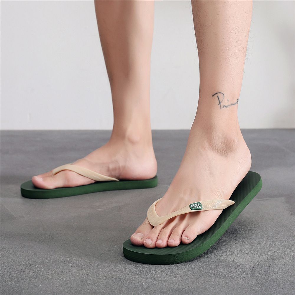 New style flip flops men's trendy outer wear rubber non-slip personality fashion flip flops beach summer slippers men