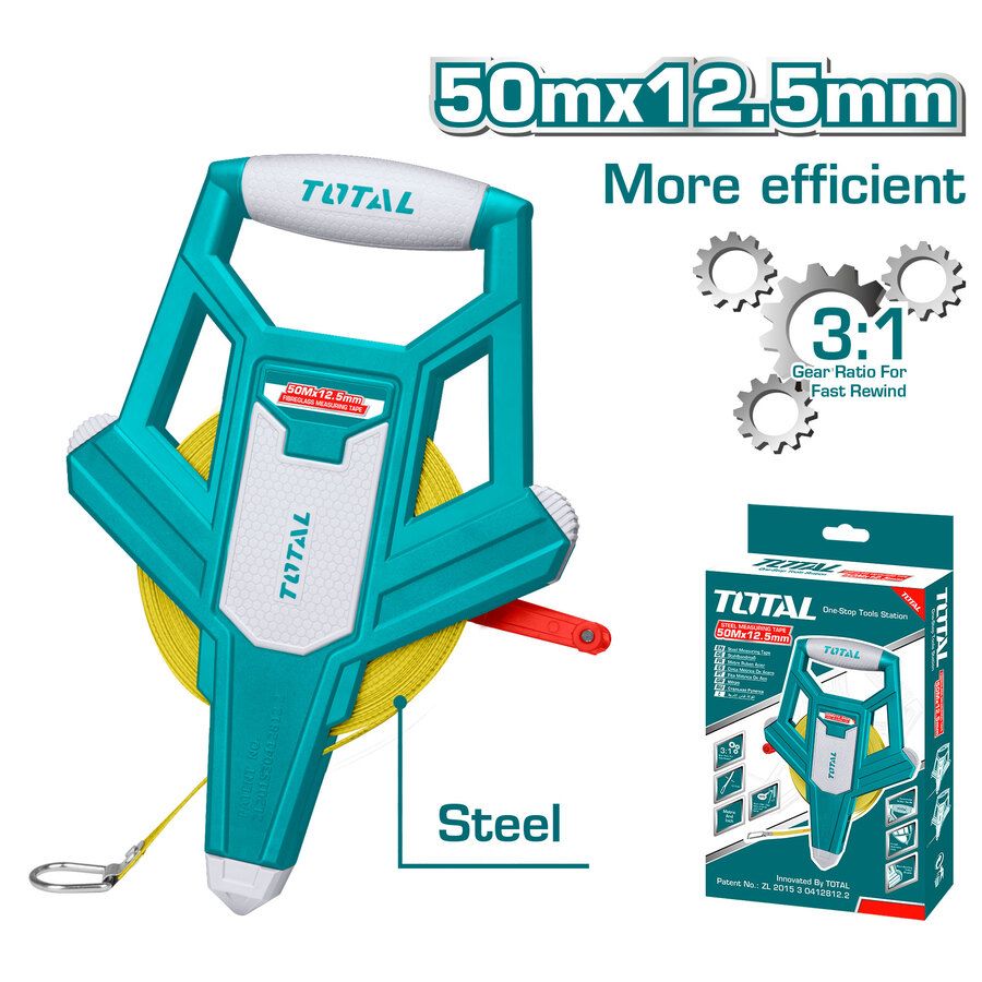 TOTAL Steel measuring tape  50M