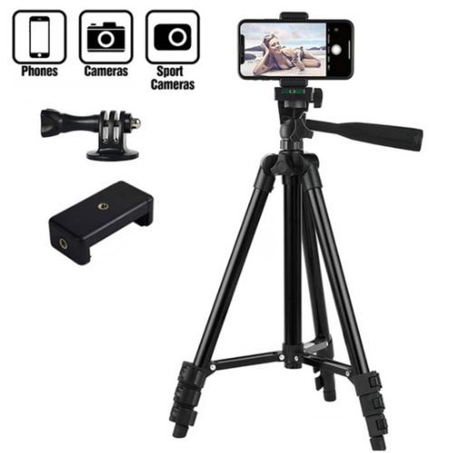 ADJUSTABLE 106CM TRIPOD PHONE STAND + HOLDER 3120A