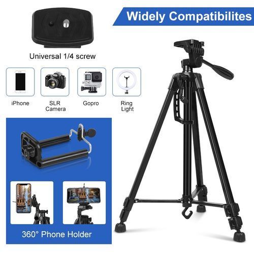 ADJUSTABLE 106CM TRIPOD PHONE STAND + HOLDER 3120A