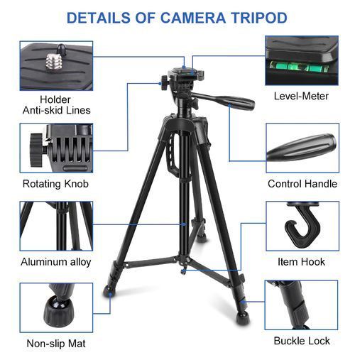 ADJUSTABLE 106CM TRIPOD PHONE STAND + HOLDER 3120A