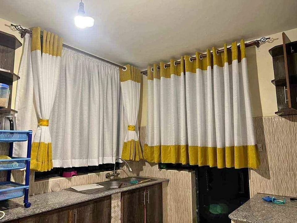 2pcs kitchen curtains 1.5m+1.5m with a height of 1.1m