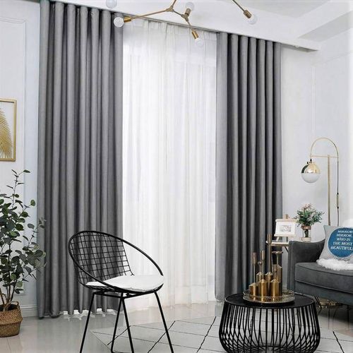 Grey curtain 2pc and Sheer "set"