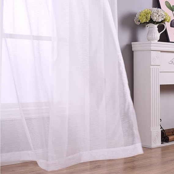 Beige Window and Door Curtains Set with WHITE HEAVY SHEER