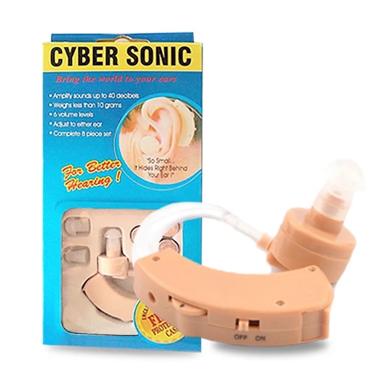 1Pcs CYBER SONIC Hearing Aid Personal Hearing Amplifier For The Elderly Deaf Ear Sound Amplifier- Beige Hearing Enhancement Device Battery Powered