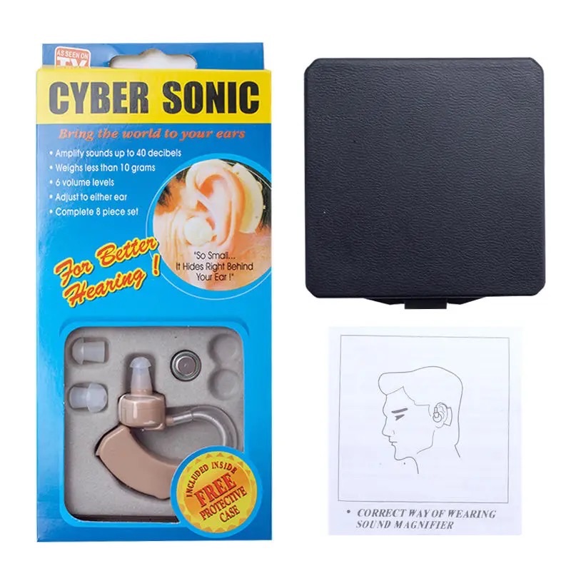 1Pcs CYBER SONIC Hearing Aid Personal Hearing Amplifier For The Elderly Deaf Ear Sound Amplifier- Beige Hearing Enhancement Device Battery Powered
