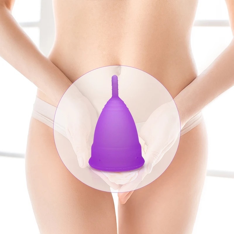 Purple Reusable Menstrual Cup Silicone Medical Grade Economical Alternative To Sanitary Napkins Periods Cup