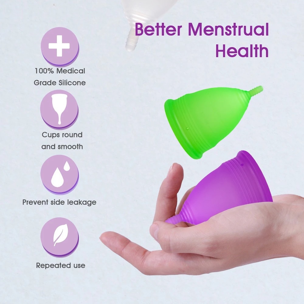 Purple Reusable Menstrual Cup Silicone Medical Grade Economical Alternative To Sanitary Napkins Periods Cup