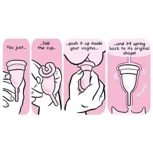 Pink Reusable Menstrual Cup Silicone Medical Grade Economical Alternative To Sanitary Napkins Periods Cup