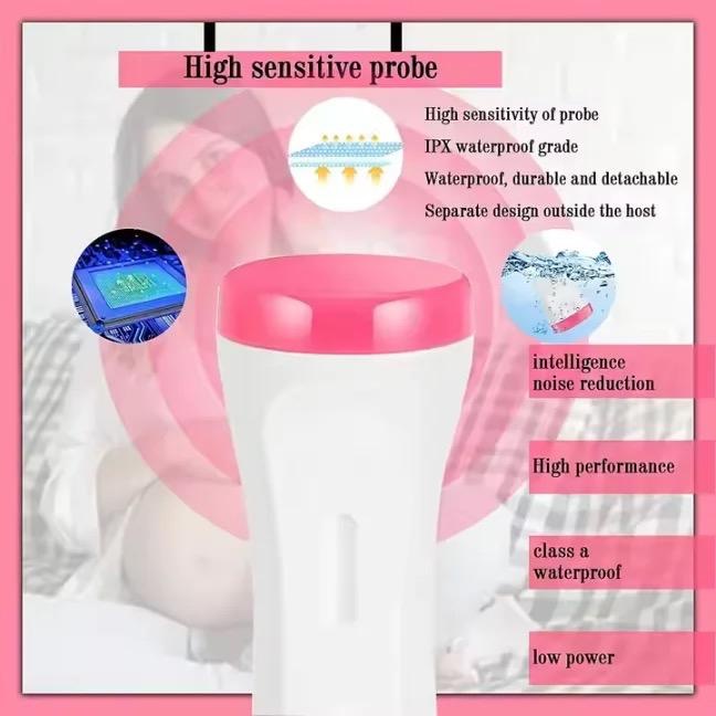 Portable Fetal Doppler Machine for Pregnancy - Accurate Baby Heart Rate Monitor Baby Heart Beat Detector  Backlight LCD Probe