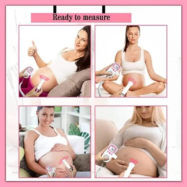 Portable Fetal Doppler Machine for Pregnancy - Accurate Baby Heart Rate Monitor Baby Heart Beat Detector  Backlight LCD Probe