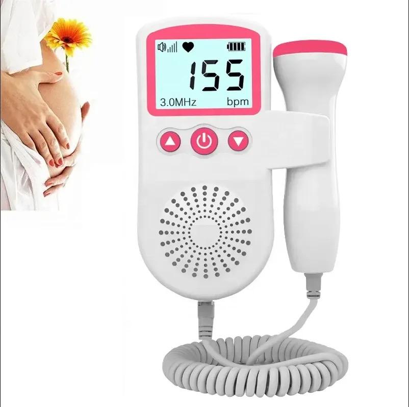 Portable Fetal Doppler Machine for Pregnancy - Accurate Baby Heart Rate Monitor Baby Heart Beat Detector  Backlight LCD Probe