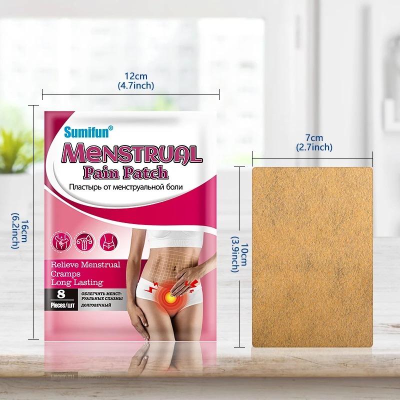 8pcs Menstrual Pain Patch Heating Period Pain Heat Patch Relief Long Lasting Dysmenorrhea Cramps Relief  Cramping Ease Pain