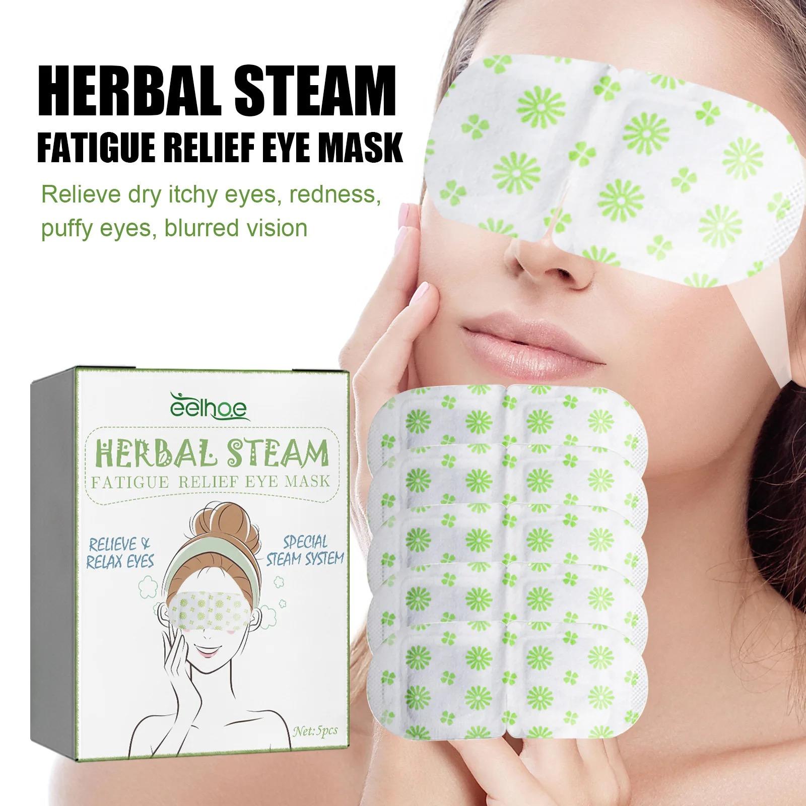 5pcs HERBAL STEAM Eye Compress Cover For Releiving Eye Fatigue and Discomfort RELIEF EYE MASK