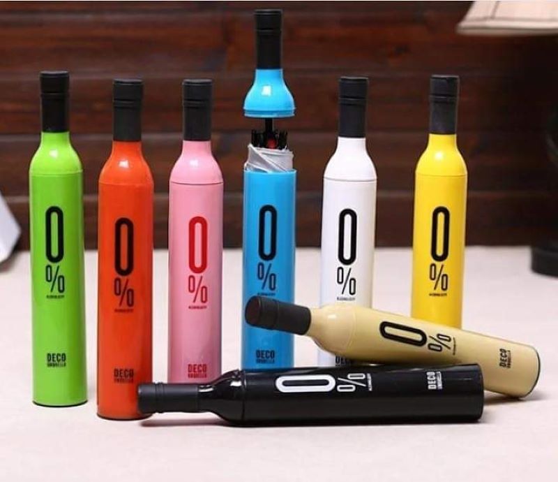 New Arrival Wine Bottle Sun Rain Folding UV Umbrella Fashion Girl Boy Wine Shape Sun-Rain Umbrella Rain Portable Umbrella