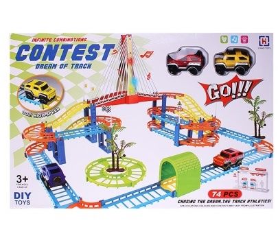 DIY dream track. Big size .74 piecesreating your own road!The best welcome gifts for the children!Features:Buckle design, easy to assembleTraffic sign design, increase the cognitionMultiple colors, im