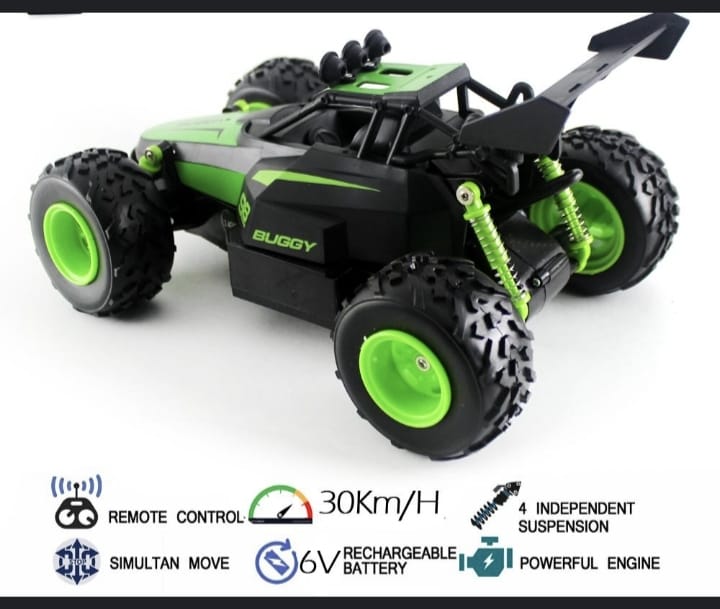 Buggy slayer rechargeable and remote controlled carimulation design: Off-Road Jeep Remote control: 15-20m Control Function: Forward / Backward / Left Turn/ Right Turn Headlight: