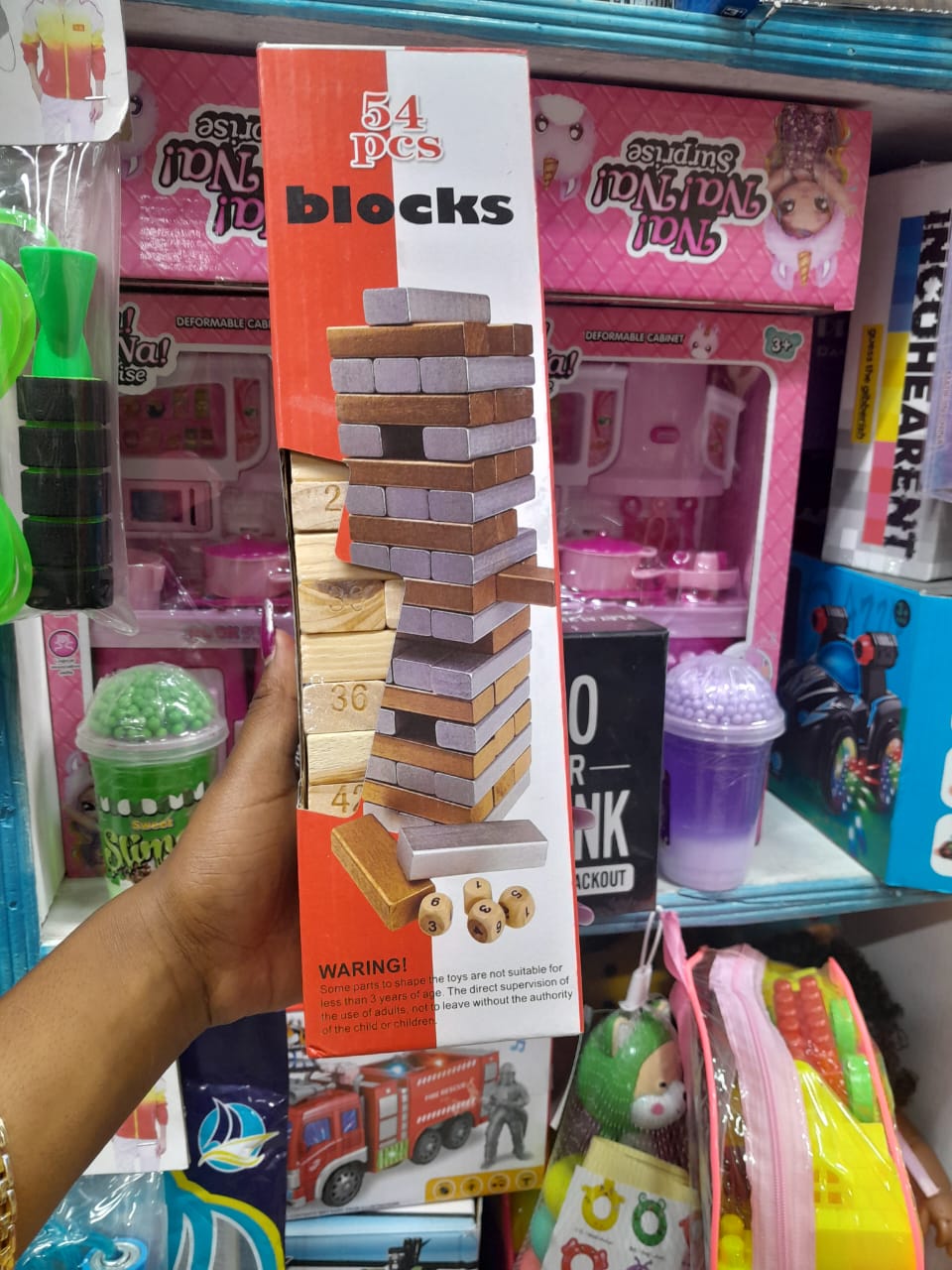 54 pieces jenga blocksImproves fine motor skills
Improves hand-eye coordination
Improves strategic thinking
Promotes problem-solving skills
