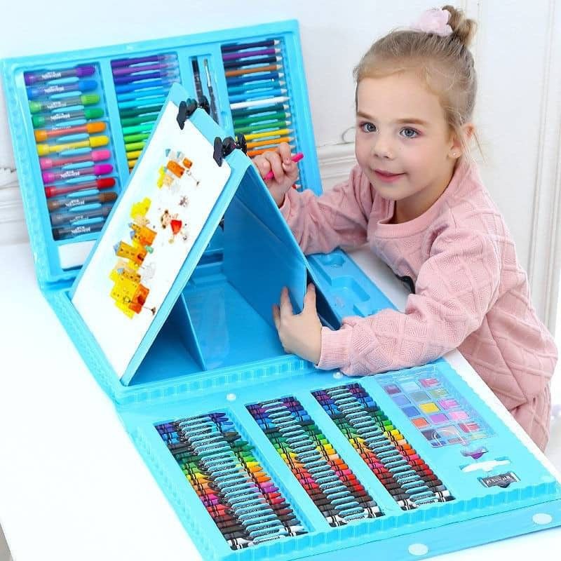 Blue 208 pieces art set his premium art set includes a wide variety of art supplies for drawing, painting and more.Uniform texture and perfect adhesion which results in equitable coloring. The colors