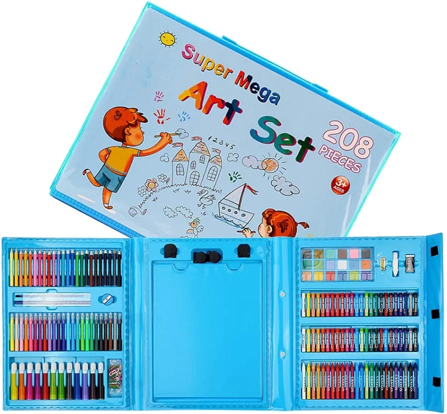 Blue 208 pieces art set his premium art set includes a wide variety of art supplies for drawing, painting and more.Uniform texture and perfect adhesion which results in equitable coloring. The colors
