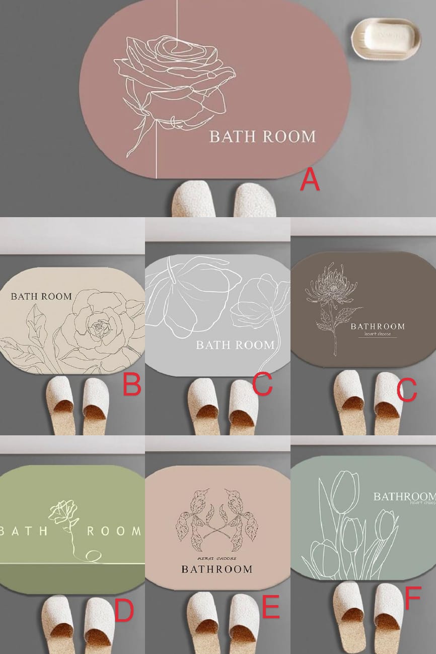 Absorbent minimalist bathroom matsbathroom floor mat absorbent toilet toilet bedroom door carpet door mat entry door non-slip foot mat Rubber