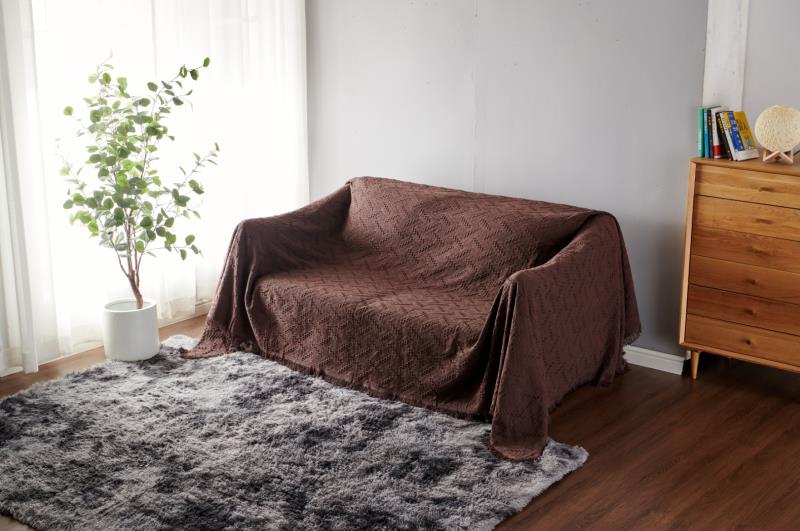 Knitted throw blanket size 6*6 Material: Acrylic Cashmere  Decorative Sofa or bed throw Jacquard knitted blankets/shawl