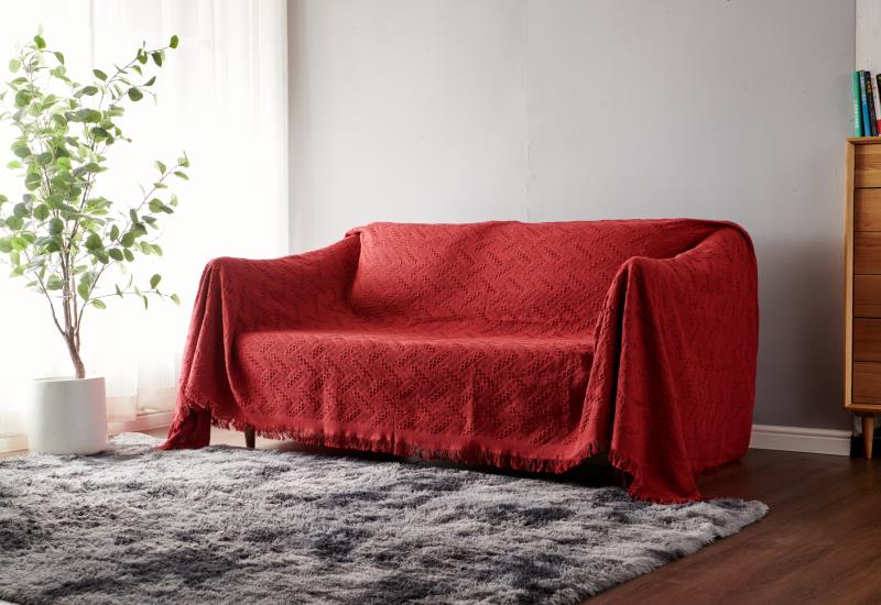 Knitted throw blanket size 6*6 Material: Acrylic Cashmere  Decorative Sofa or bed throw Jacquard knitted blankets/shawl
