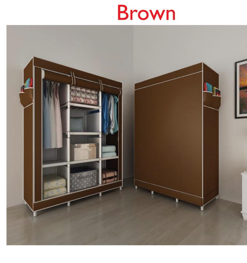 Three column wardrobes Wooden  Large Capacity Wardrobe Assemble Closets Portable Home Storage Big Size.